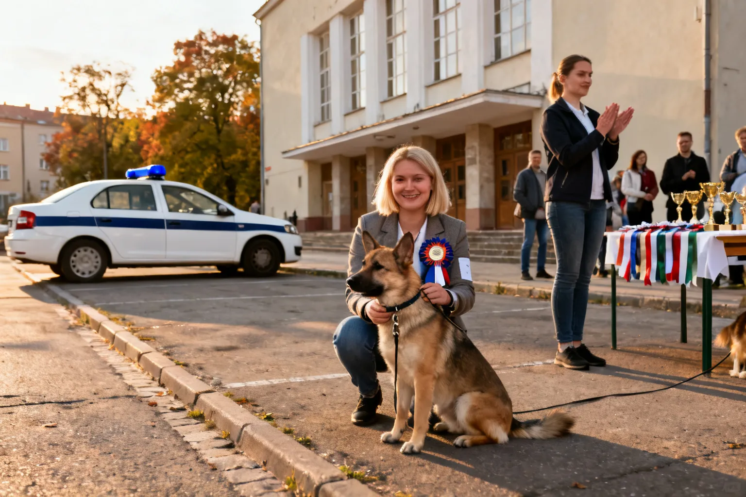 Sosnowiecki przewodnik i Sago na podium międzynarodowych zawodów kynologicznych